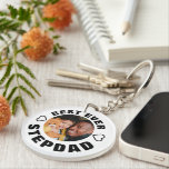 Personalized Best Ever Stepdad | Photo Keychain<br><div class="desc">Modern keyring for stepdads this fathers day,  or birthday,  with text that reads 'BEST EVER STEPDAD' in white and black,  all font styles,  sizes and colors can be changed by clicking on the customize further link after personalizing.</div>