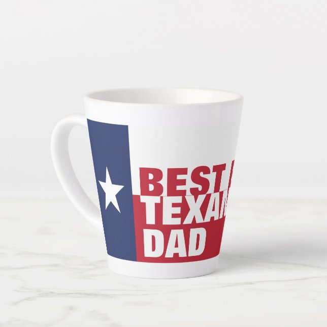 Personalized Best Ever TEXAN DAD Latte Mug (Left Angle)