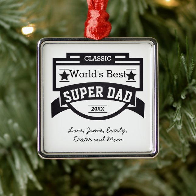Personalized Best Father Award Ornaments (Tree)