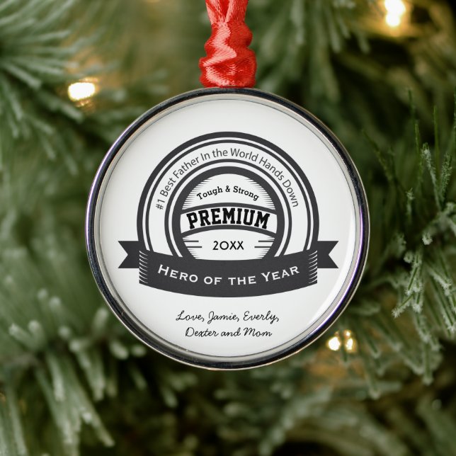 Personalized Best Father Award Ornaments (Tree)