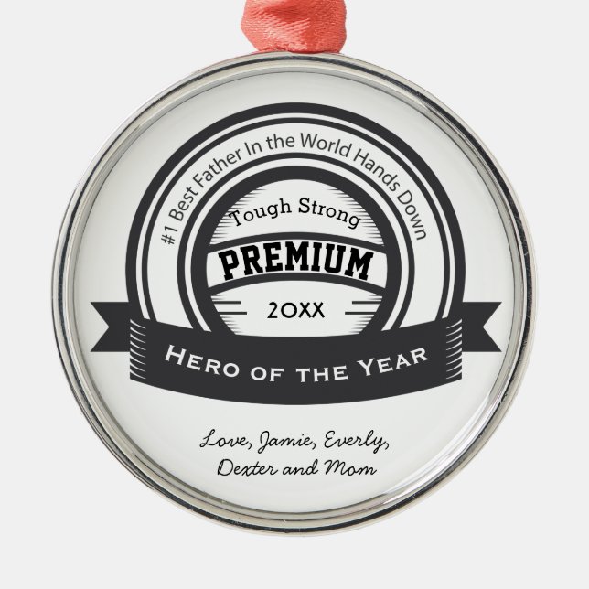 Personalized Best Father Award Ornaments (Front)