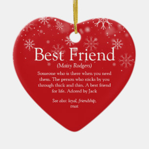 Personalized Best Friend Definition Christmas Ceramic Ornament