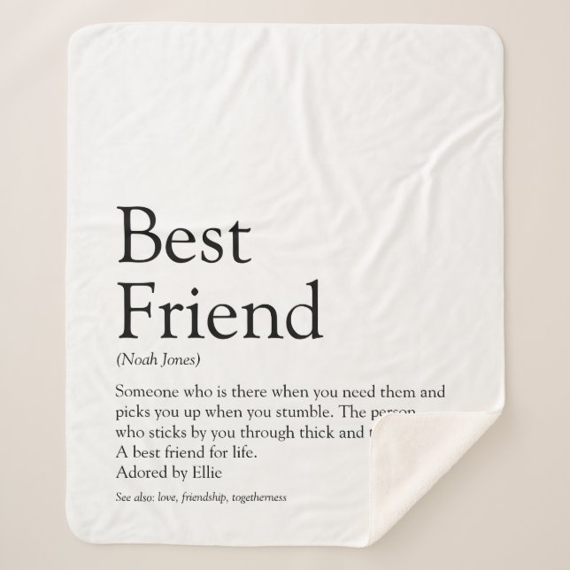 Personalized Best Friend Definition Sherpa Blanket (Front)