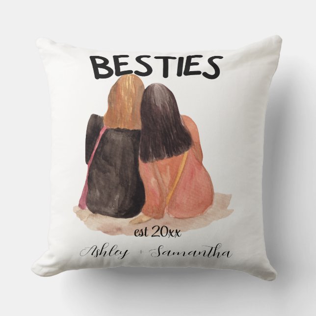 Personalized best friend est friendship  throw pillow (Front)