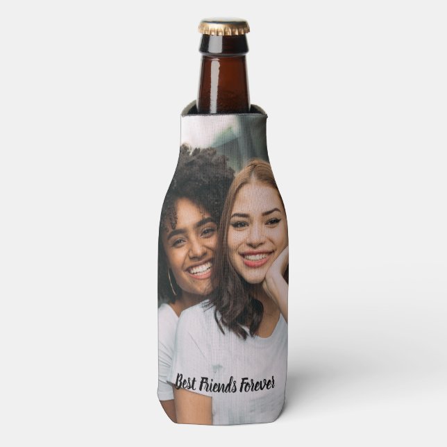 Personalized Best Friend Forever Photo Bottle Cooler (Bottle Front)
