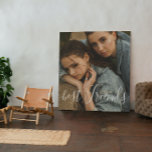 Personalized Best Friend Forever Photo Script Tex Faux Canvas Print<br><div class="desc">Personalized Best Friend Forever Photo Script Tex Faux Canvas Print</div>