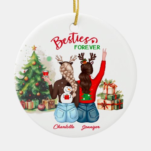 Personalized Best Friend gift Christmas Ceramic Ornament