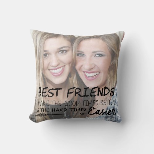 Personalized Best Friend Photo BFF Besties Purple Throw Pillow