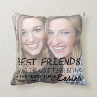 Personalized Best Friend Photo BFF Chic Friendship Throw Pillow