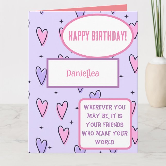 Personalized Best Friend Quote Birthday Card (Front)