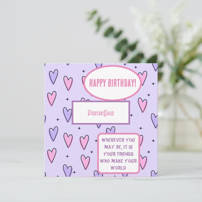 Personalized Best Friend Quote Birthday Card (Standing Front)
