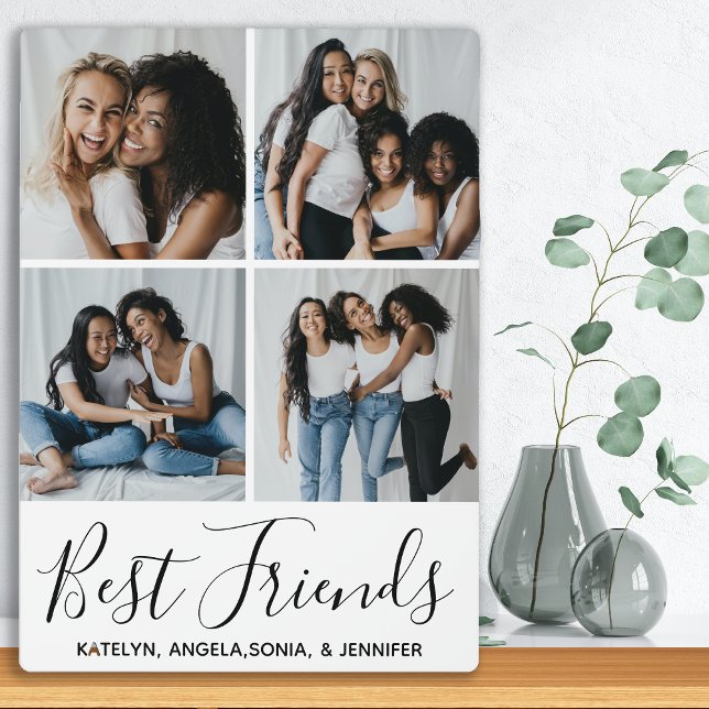Personalized Best Friends 4 Photo Collage Plaque (Creator Uploaded)