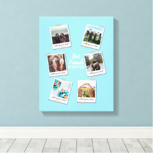 Personalized Best Friends 6 Photo Custom Collage Canvas Print
