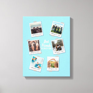 Personalized Best Friends 6 Photo Custom Collage Canvas Print