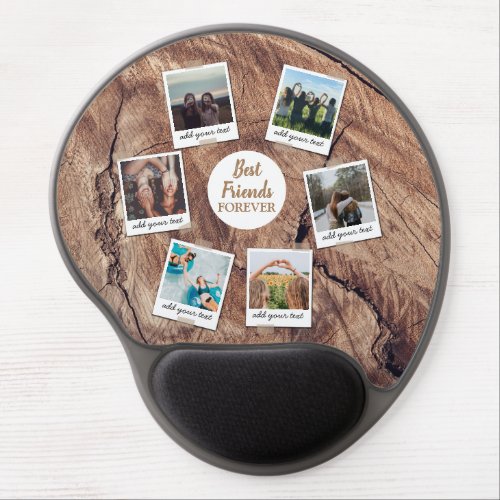 Personalized Best Friends 6 Photo Custom Collage Gel Mouse Pad