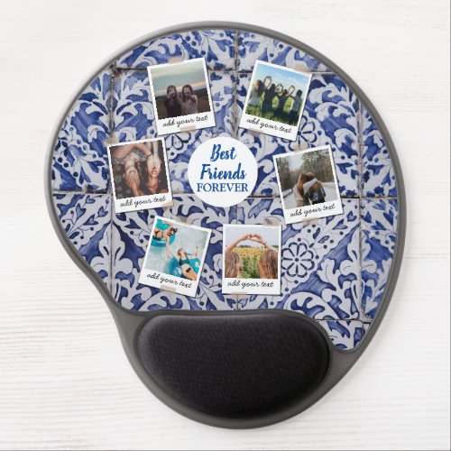 Personalized Best Friends 6 Photo Custom Collage Gel Mouse Pad