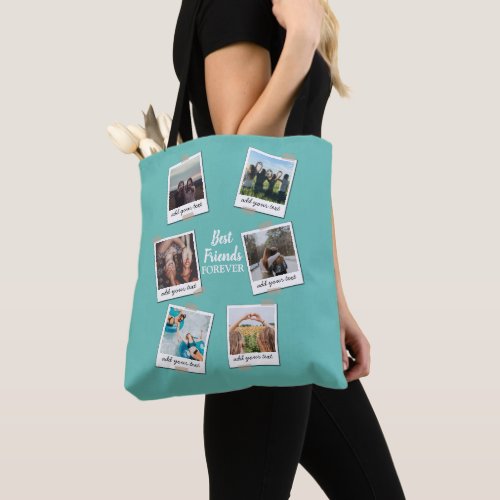 Personalized Best Friends 6 Photo Custom Collage Tote Bag