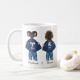 Personalized Best Friends Aries Leo Girl Jean Coffee Mug