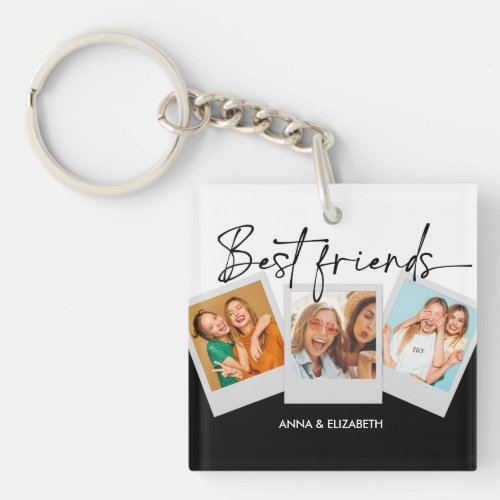 Personalized Best Friends BFF Bestie Script Simple Keychain