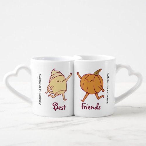 Personalized Best Friends BFF Pumpkin Spice Latte Coffee Mug Set