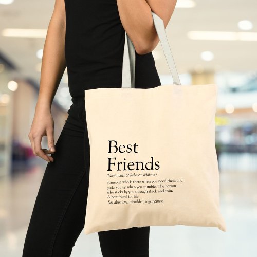 Personalized Best Friends Definition Modern Tote Bag