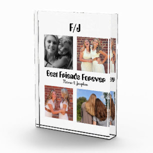 Personalized Best friends forever 4 photo collage Block