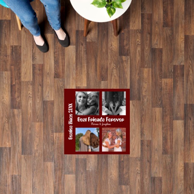 Personalized Best friends forever 4 photo collage Floor Decals (Floor)