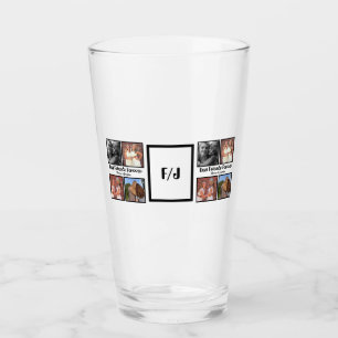 Personalized Best friends forever 4 photo collage Glass