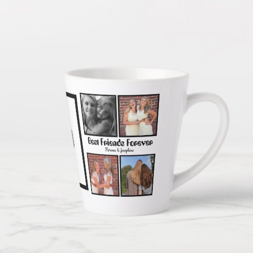 Personalized Best friends forever 4 photo collage Latte Mug