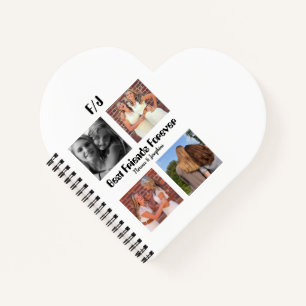 Personalized Best friends forever 4 photo collage Notebook
