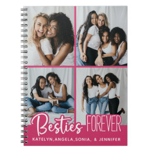 Personalized Best Friends Forever 4 Photo Collage Notebook