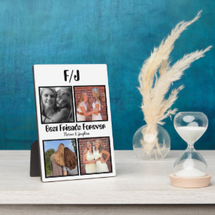 Personalized Best friends forever 4 photo collage Plaque
