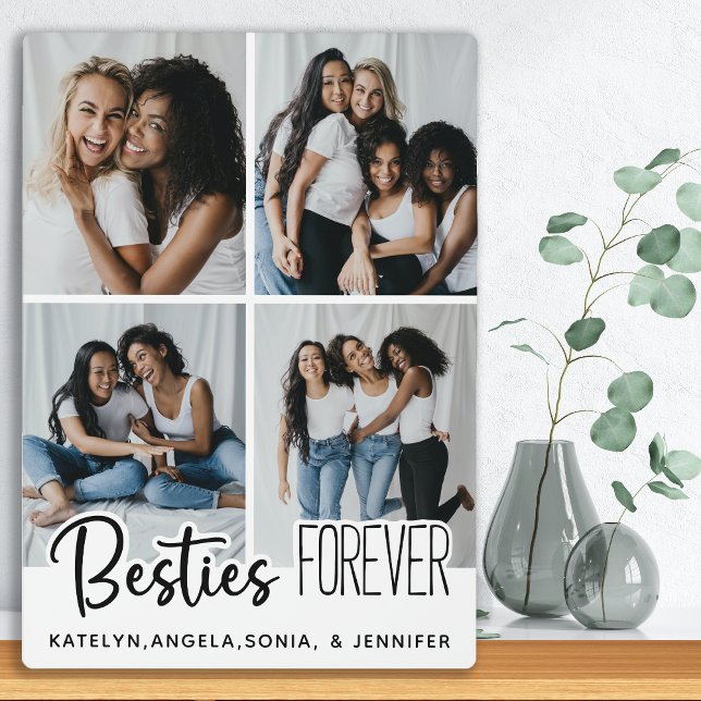 Personalized Best Friends Forever 4 Photo Collage Plaque (Creator Uploaded)