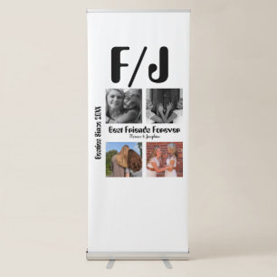 Personalized Best friends forever 4 photo collage Retractable Banner