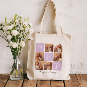Personalized Best Friends Forever 6 Photo Collage Tote Bag