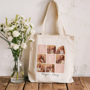 Personalized Best Friends Forever 6 Photo Collage Tote Bag
