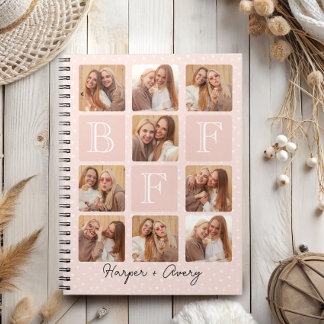 Personalized Best Friends Forever 9 Photo Collage Notebook