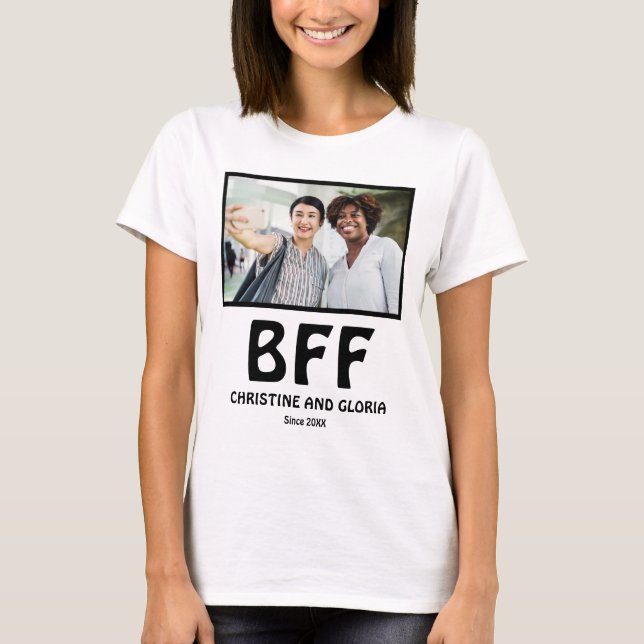 Personalized best friends forever bff photo  T-Shirt (Front)