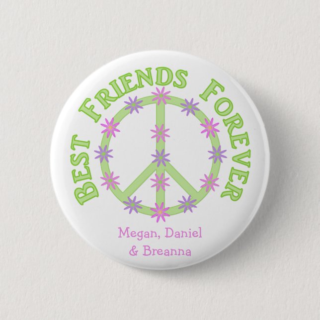 Personalized Best Friends Forever Button (Front)