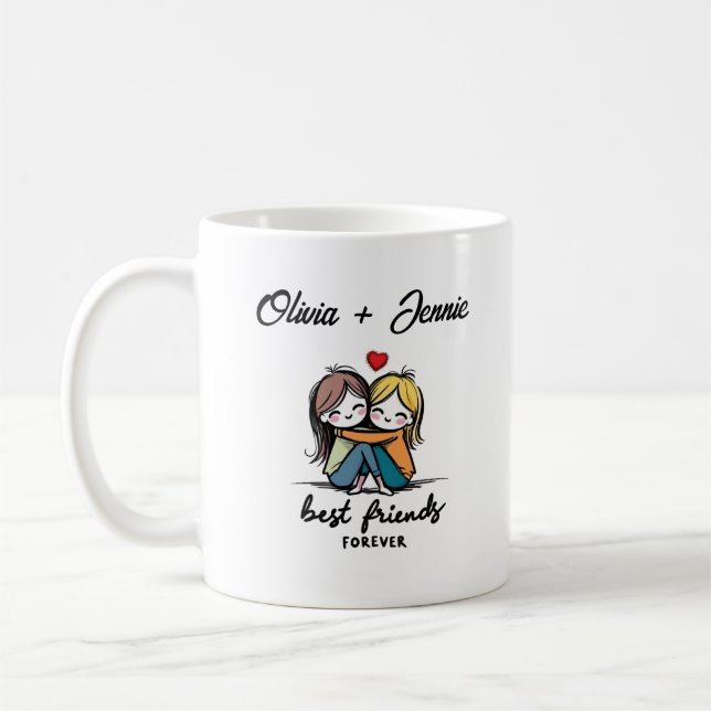 Personalized Best Friends Forever Mug – BFF Gift (Left)
