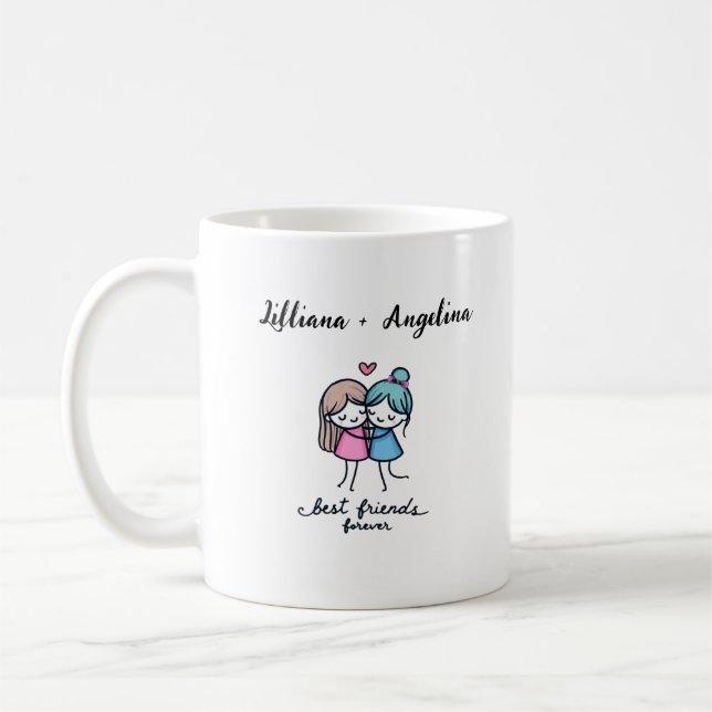 Personalized Best Friends Forever Mug – Custom Nam (Left)