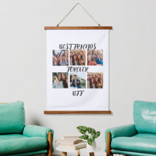 Personalized "Best Friends Forever" Photo Template Hanging Tapestry