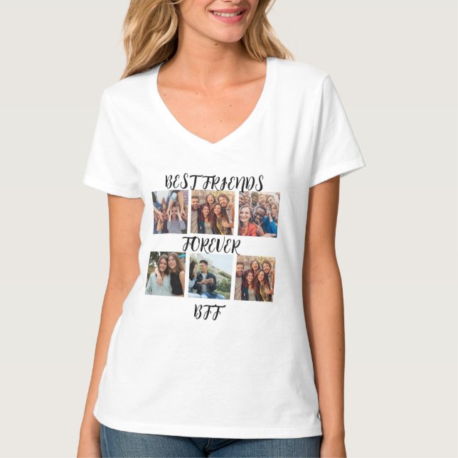 Personalized "Best Friends Forever" Photo Template T-Shirt (Front)