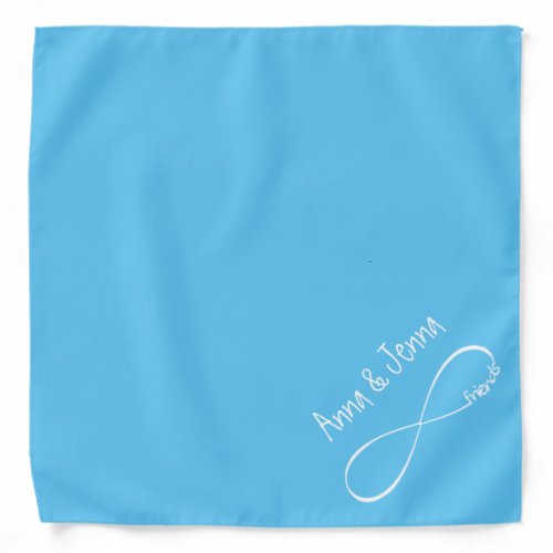 Personalized Best Friends Infinity Love Blue Bandana