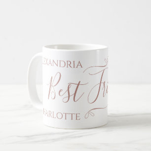 Personalized Best Friends Minimal Modern Coffee Mug