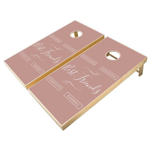 Personalized Best Friends Minimal Modern Cornhole Set (Angled)