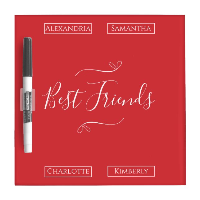 Personalized Best Friends Modern Typography Dry Erase Board (Front)
