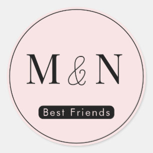 Personalized Best Friends Monogram Sticker