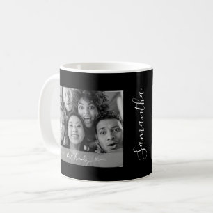 Personalized Best Friends Photo Black and White Coffee Mug