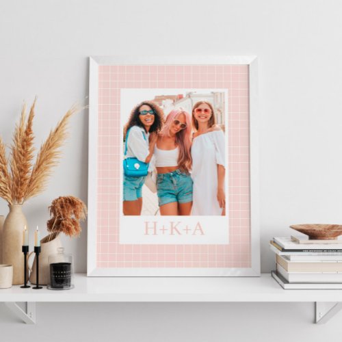 Personalized Best Friends Photo Pastel Boho Poster